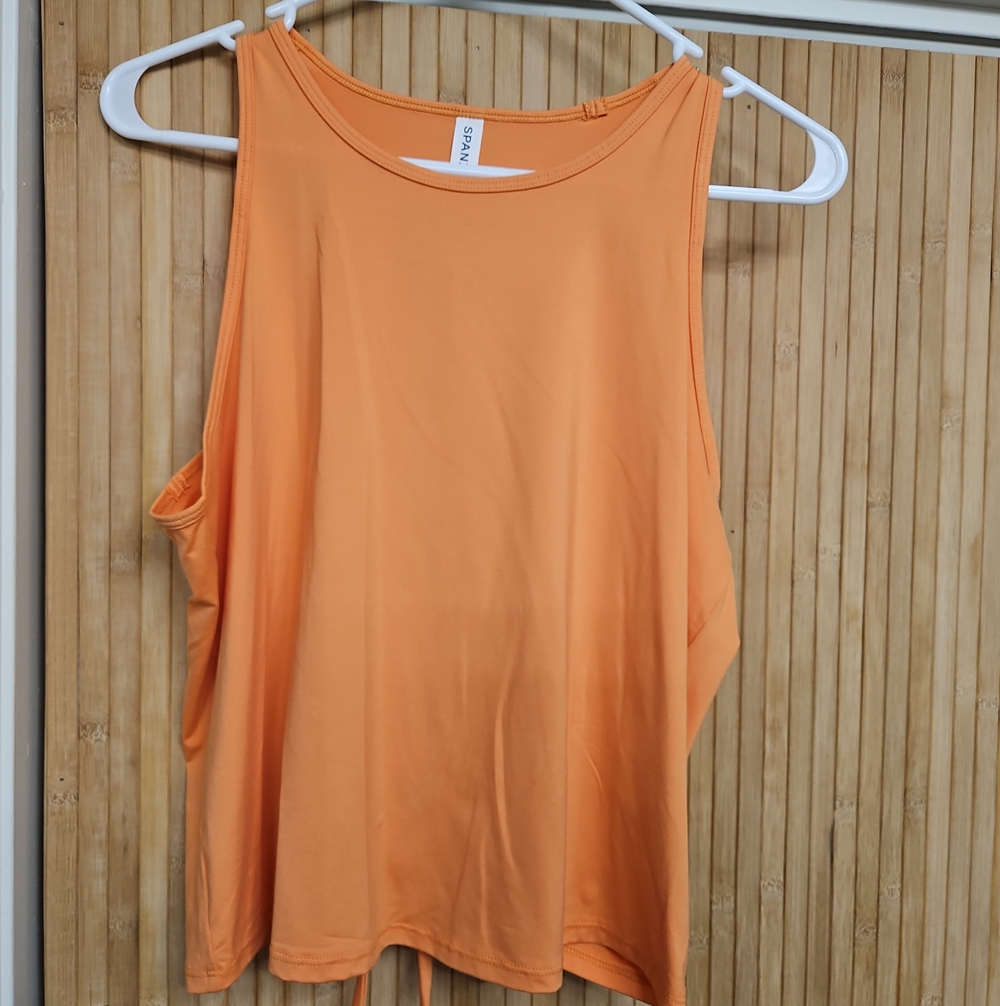 SPANX Orange Sleeveless Performance Tank